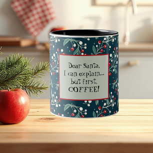 Funny Festive Christmas  Two-Tone Coffee Mug