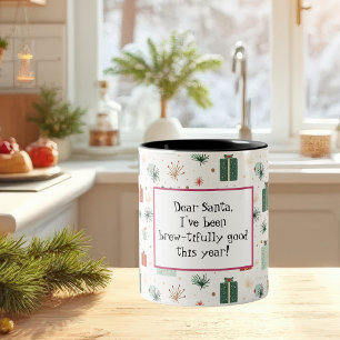 Funny Festive Christmas  Two-Tone Coffee Mug