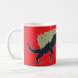 Funny Festive Dino Christmas Coffee Mug