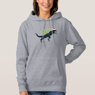Funny Festive Dino Christmas Hoodie