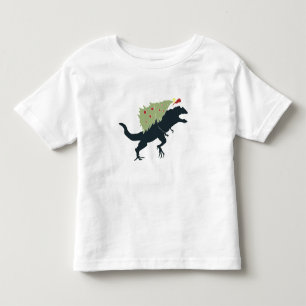 Funny Festive Dino Christmas Toddler T-Shirt