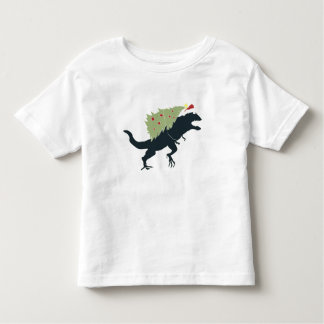 Funny Festive Dino Christmas Toddler T-Shirt