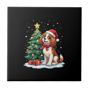 Funny Festive Dog Costume with decorated Christmas Ceramic Tile
