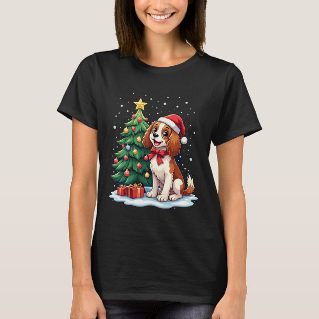 Funny Festive Dog Costume with decorated Christmas T-Shirt (Front)