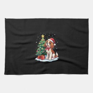 Funny Festive Dog Costume with decorated Christmas Tea Towel