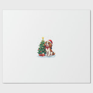 Funny Festive Dog Costume with decorated Christmas Wrapping Paper