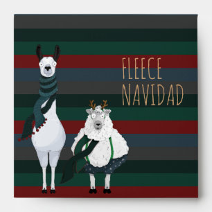 Funny Festive Fleece Navidad Striped Customizable Envelope
