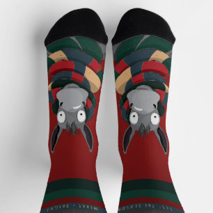 Funny Festive Fun Winter Donkey Cartoon Red Socks