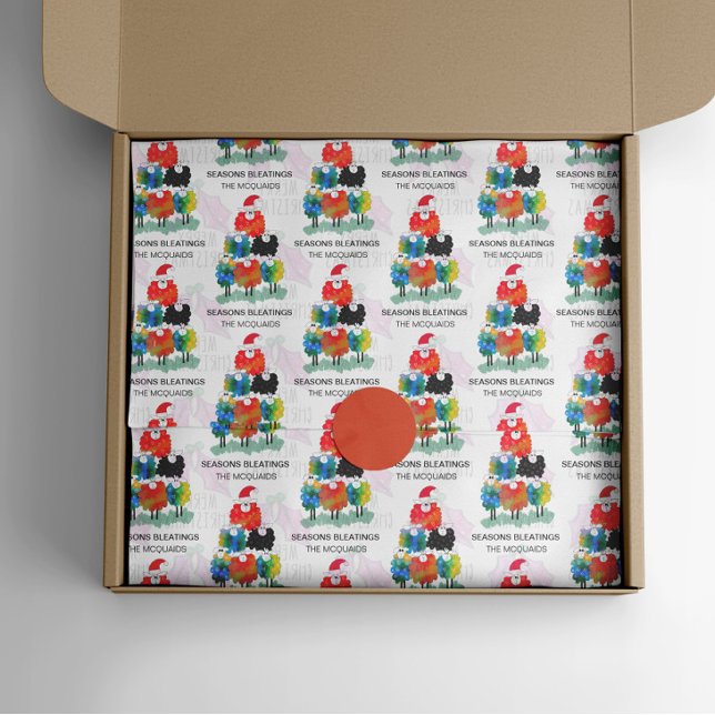 Funny & Festive Holiday Sheep Seasons Bleatings Tissue Paper (Creator Uploaded)