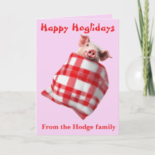 Funny Festive Pigs in Blankets Christmas Animal Lo Card