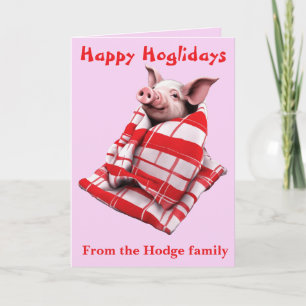 Funny Festive Pigs in Blankets Christmas Animal Lo Card