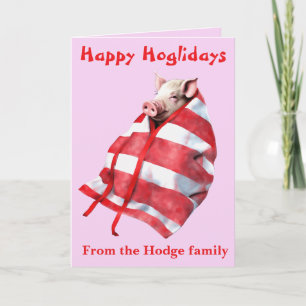Funny Festive Pigs in Blankets Christmas Animal Lo Card