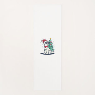 Funny Festive Sunglasses Dog with Christmas Tree C Yoga Mat