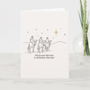 Funny Festive Three Wise Men Holiday Card