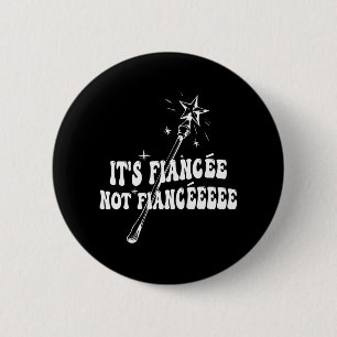 Funny Fiancée Engagement Bridal Party Wizard Wand 6 Cm Round Badge
