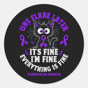 Funny Fibromyalgia Warrior Flare Day Classic Round Sticker