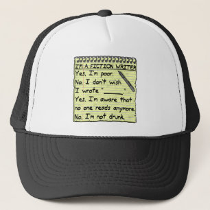 Funny Fiction Writer Answer Sheet Notebook Trucker Hat