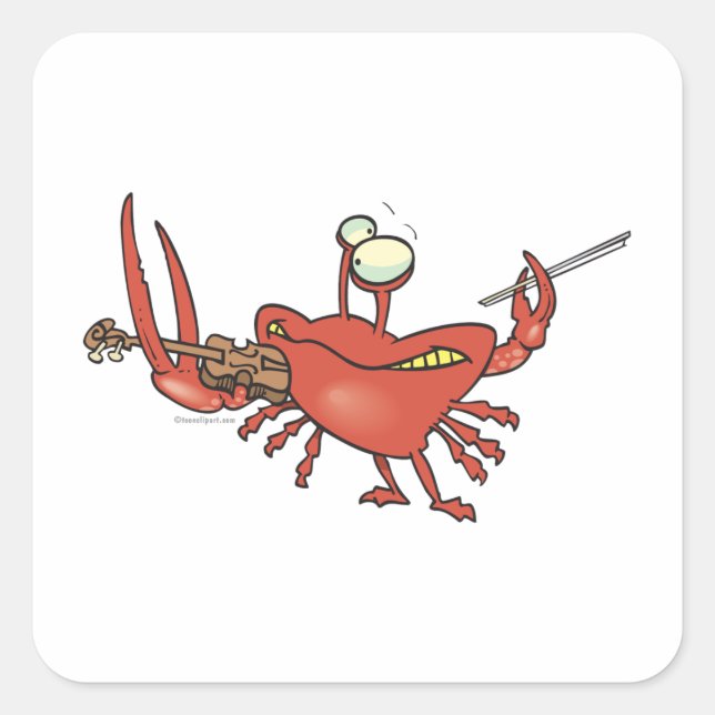 funny fiddler crab cartoon square sticker (Front)