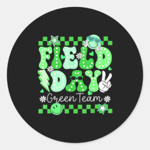 Funny field day green team field trip matching classic round sticker