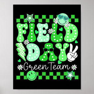 Funny field day green team field trip matching poster