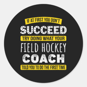 Funny Field Hockey Coach Thank You Gift Appreciati Classic Round Sticker