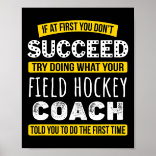 Funny Field Hockey Coach Thank You Gift Appreciati Poster