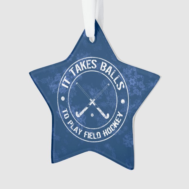 Funny Field Hockey Holiday Ornament (Front)