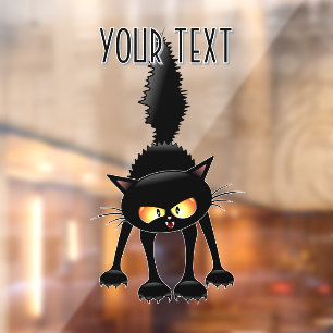 Funny Fierce Black Cat Cartoon