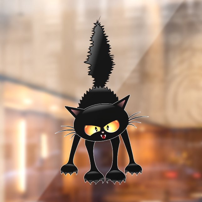 Funny Fierce Black Cat Cartoon  (Sheet 2)