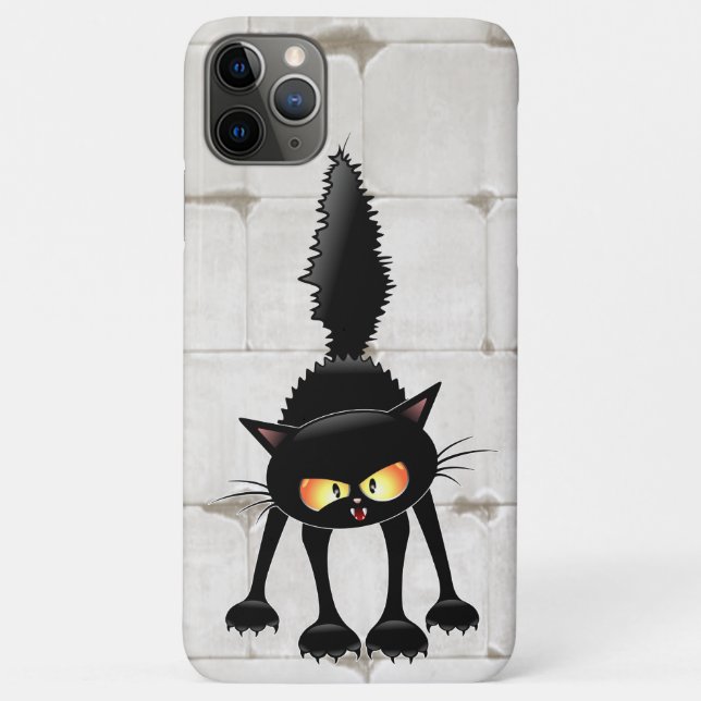 Funny Fierce Black Cat Cartoon  Case-Mate iPhone Case (Back)