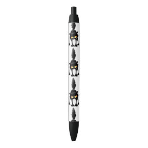 Funny Fierce Black Cat Cartoon  Ink Pen