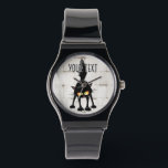 Funny Fierce Black Cat Cartoon  Watch<br><div class="desc">Funny Fierce Black Cat Cartoon Character looking menacing. Original Vector Art Design © BluedarkArt TheChameleonArt.</div>