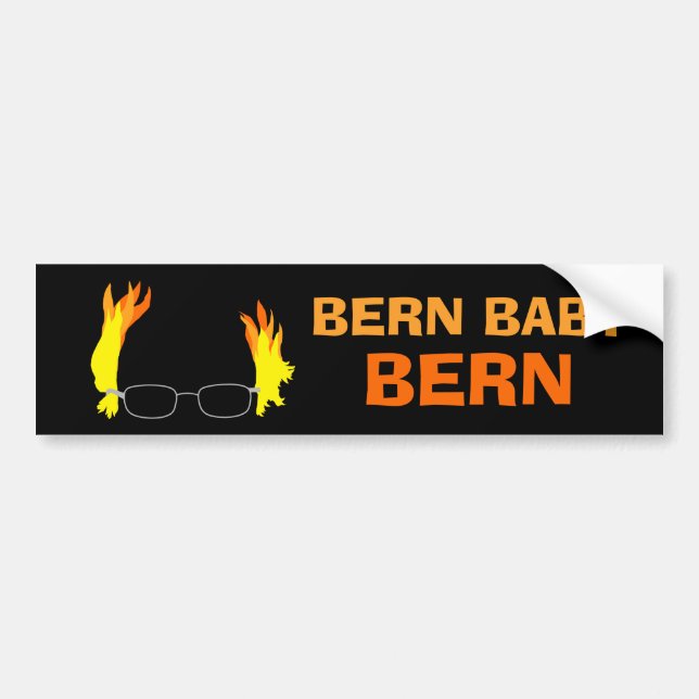 Funny Fiery Hair Bern Baby Bern Bernie Sanders Bumper Sticker (Front)