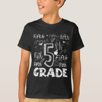 Funny Fifth Grade Doodle Tygraphy Birthday Design 