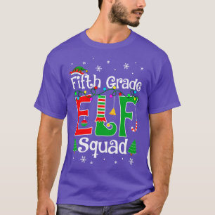 Funny Fifth Grade Elf Squad Teacher Christmas Chil T-Shirt