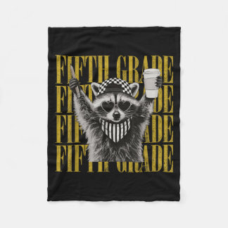 Funny Fifth Grade Teacher Fvibesl Racoon Back To Fleece Blanket