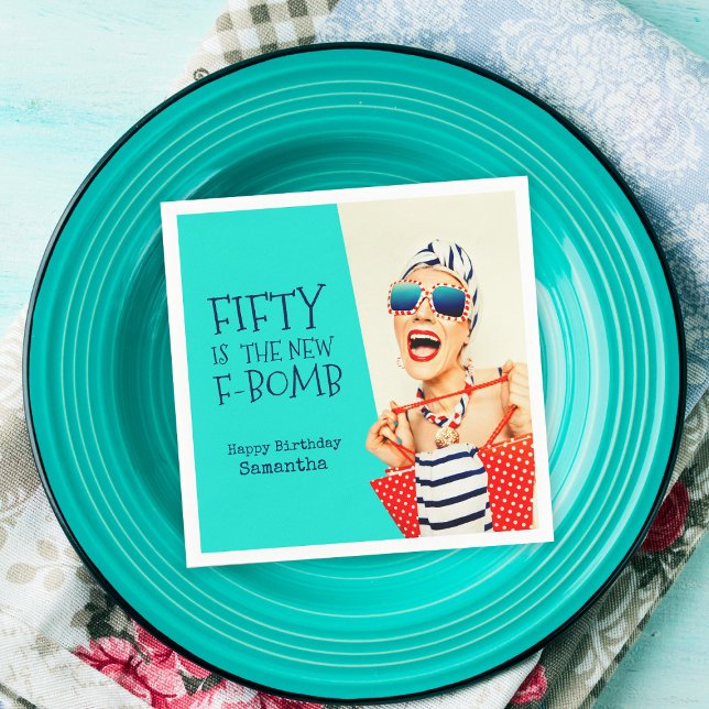 Funny Fifty is the New F-Bomb Birthday Party Napkin (Creator Uploaded)