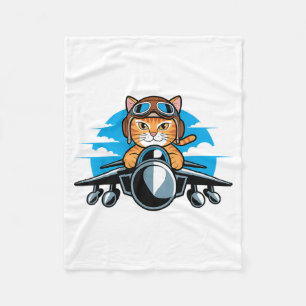 Funny Fighter Jet Cat Lot Aviation Humor For Cat L Fleece Blanket