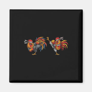 Funny Fighting Karate Chicken Rooster Fighter Meme Magnet