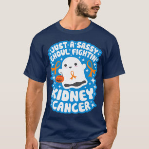 Funny Fighting Kidney Cancer Cute Ghost Pumpkin Ha T-Shirt