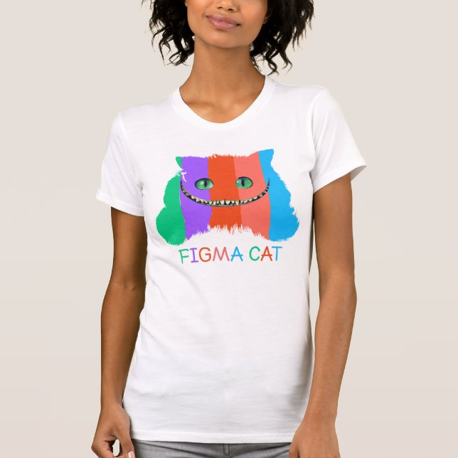 funny figma cat and colourful cat T-Shirt (Front)