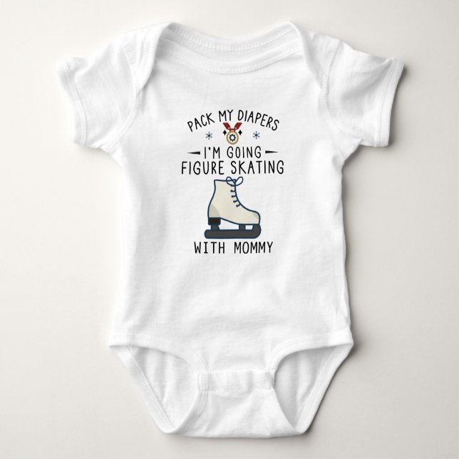 Funny Figure Skating Mum Dancer Spin Skater Baby Bodysuit (Front)