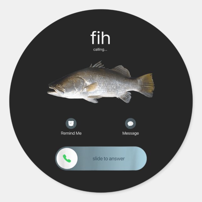Funny Fih Calling, Fih Incoming Call Meme, Fih Fis Classic Round Sticker (Front)