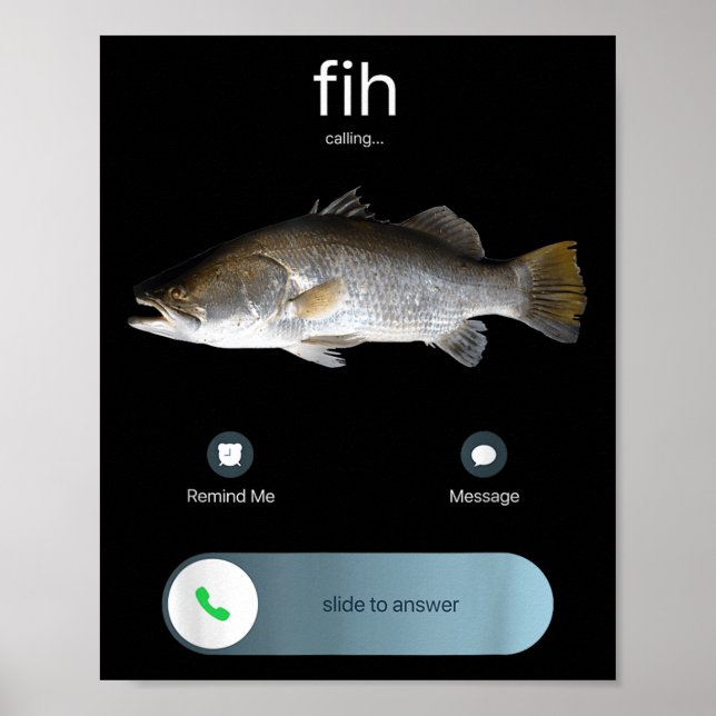Funny Fih Calling, Fih Incoming Call Meme, Fih Fis Poster (Front)