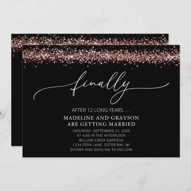 Funny Finally Getting Married Casual Wedding Invitation (Front/Back)