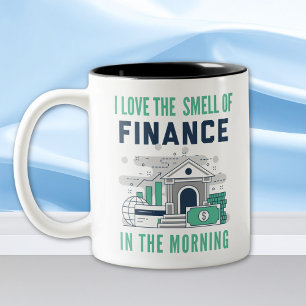 Funny Finance Mug Business Office Coworker Blue