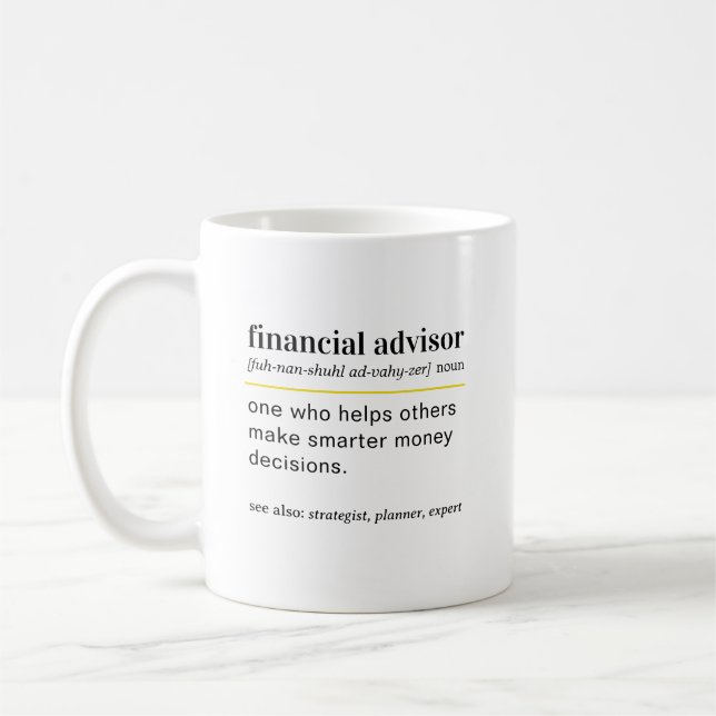 Funny Financial Advisor Definition Gift Coffee Mug (Left)