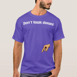 Funny Finger Circle Game Humour Look Down Long Sle T-Shirt