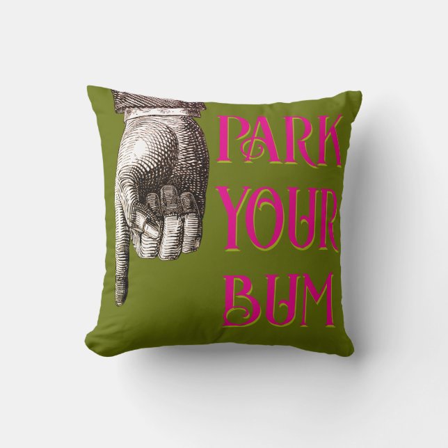 Funny Finger Pointing Throw Pillow (Front)
