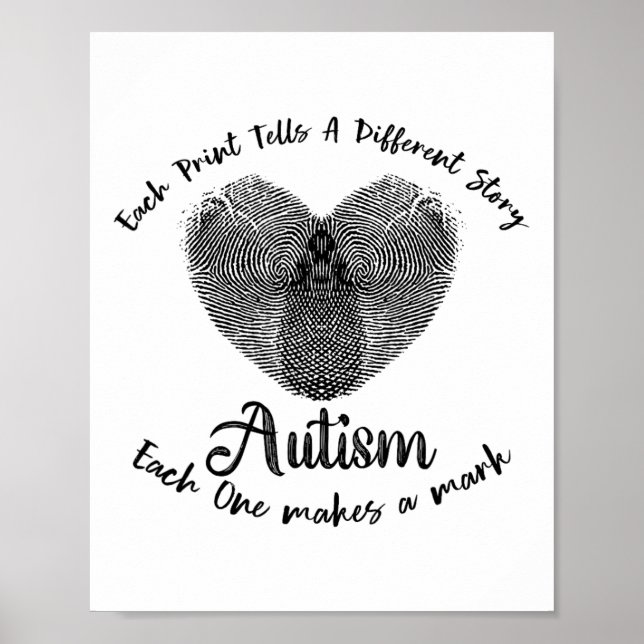 Funny Fingerprint Autism Each Print Tells A Differ (Front)